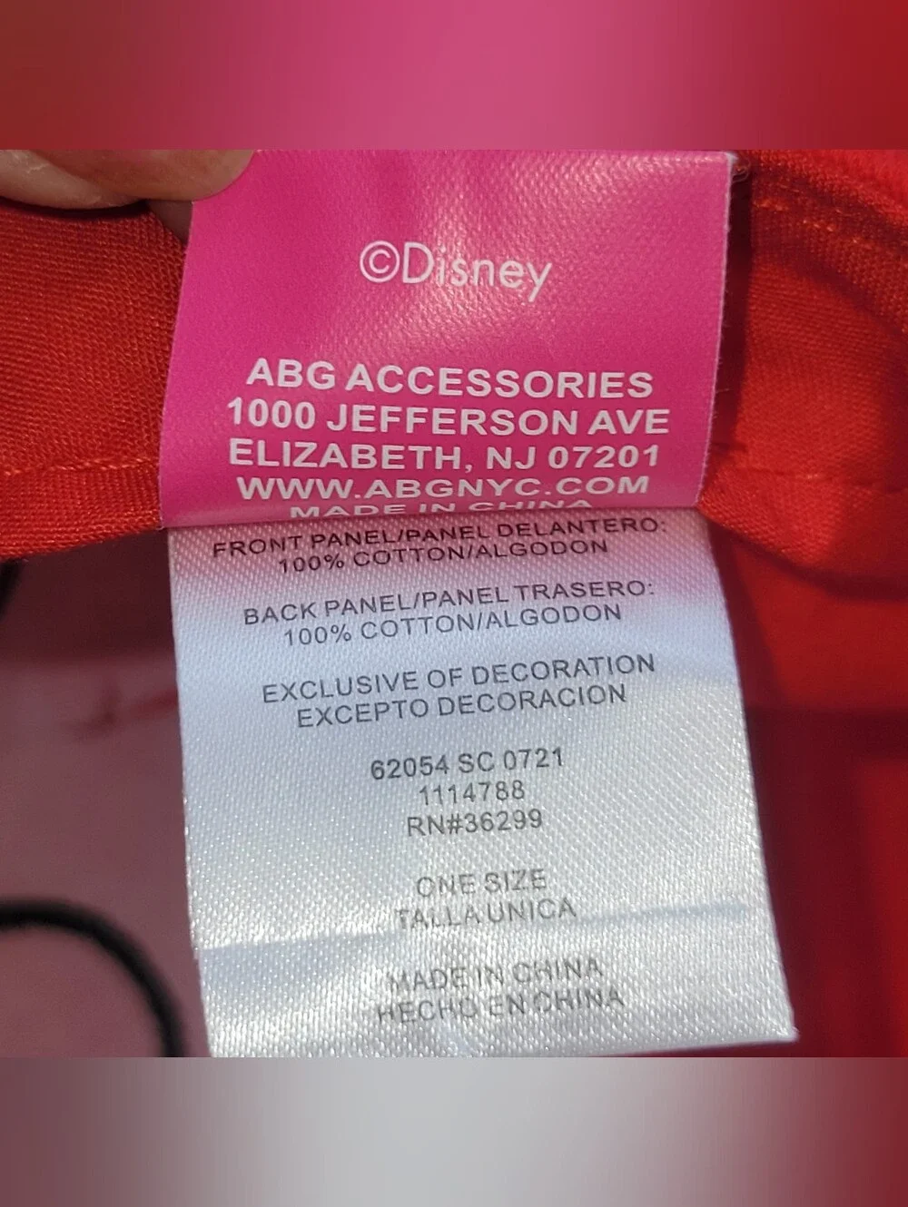 Disney Junior Minnie Mouse Red Plaid Bow Adjustable Girls Baseball Hat Cap